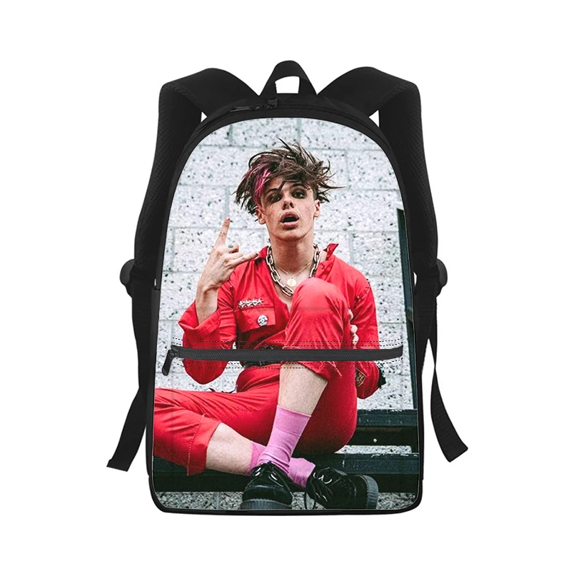 Yungblud-男性と女性の3Dプリントバックパック、学生のランドセル、ラップトップバッグ、ショルダーバッグ、旅行、子供、ファッション