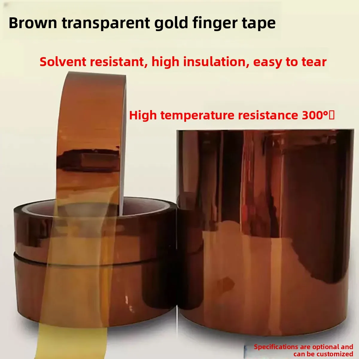 High Temp Kapton PI Tape | Amber Goldfinger Insulation Tape for PCB Soldering Masking