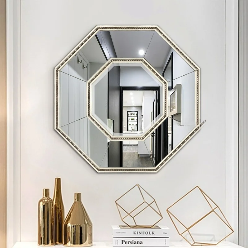 Simple decorative mirror modern wall hanging octagonal hanging mirror art combination decorative mirror