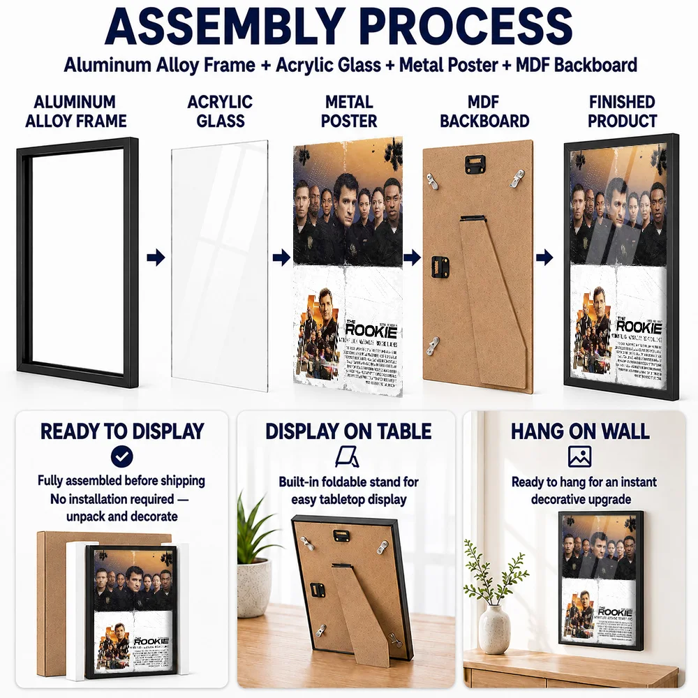 The Rookie TV Show Metal Poster With Aluminum Alloy Frame Personalized Screen Tribute Wall Art Ideal For Story Lovers In Theater