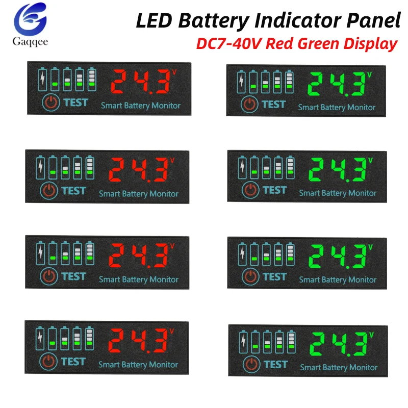 

1/5Pcs LED Voltage Tester Mini Battery Indicator Panel For Acid Lithium Battery Electric Vehicles Voltmeter Volt Indicators Mete