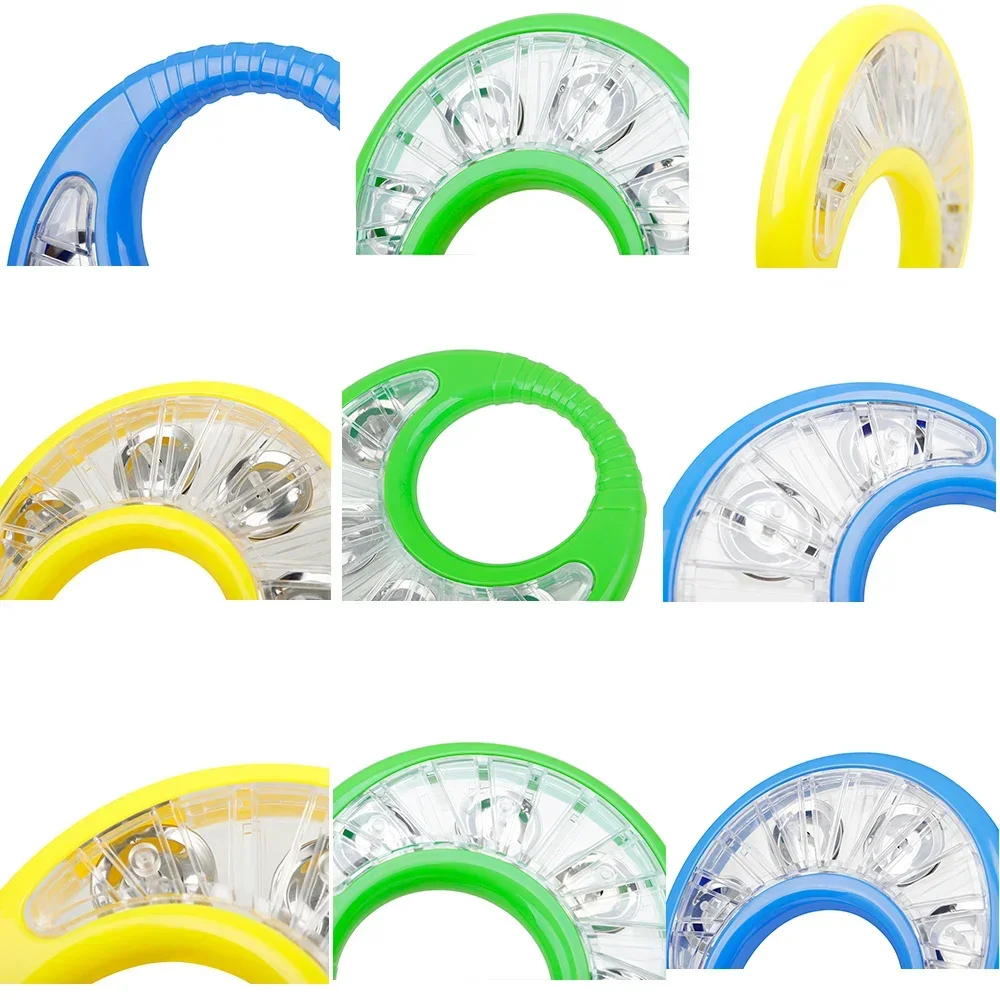 IRIN Hand Bell Available In Multiple Colors Tambourine Double-Sided Children's Enlightenment Flower Drum Ring Percussion Drums