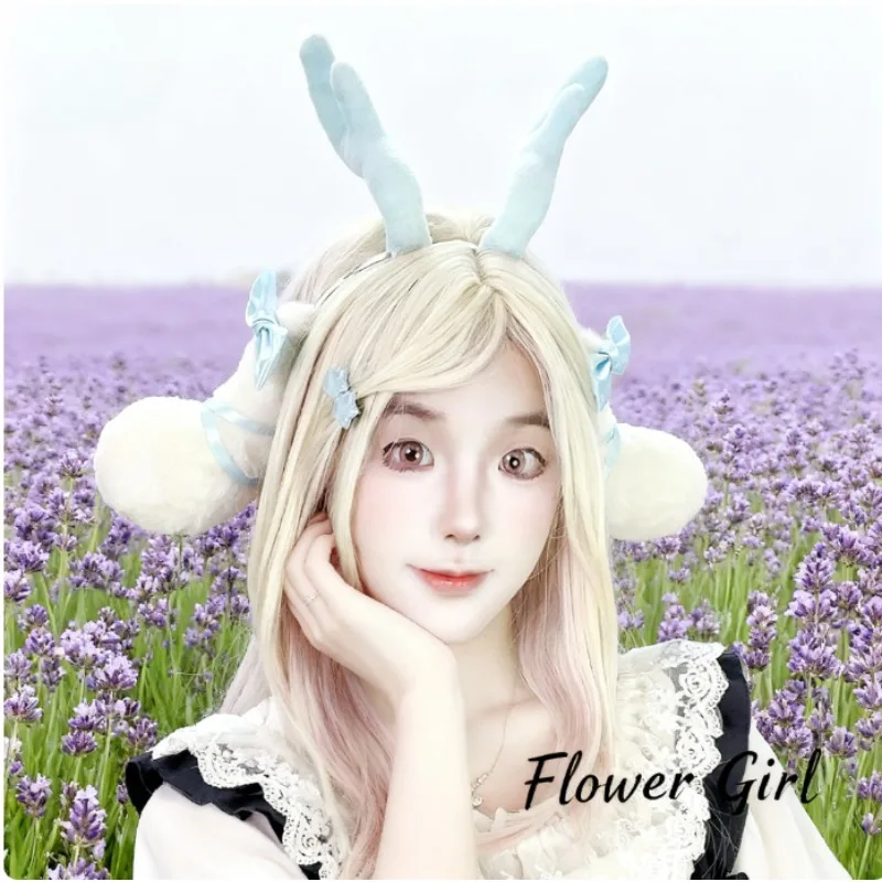 Plush Deer Antler Headband For Women Girls Anime Cosplay Costume Accessory Halloween Christmas Party Hair Clip