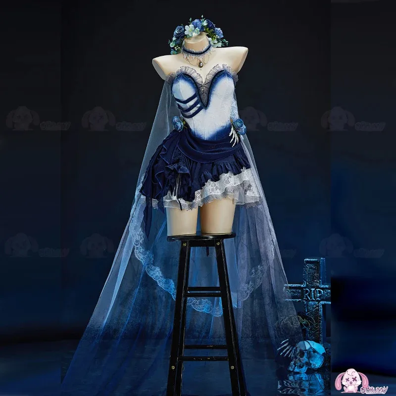 جثة تنكرية العروس إميلي تأثيري هالوين بدلة فاخرة غيبوبة شبح حفلة حتى المرأة Doujin القوطية فستان البدلة شعر مستعار يي ؛ 4