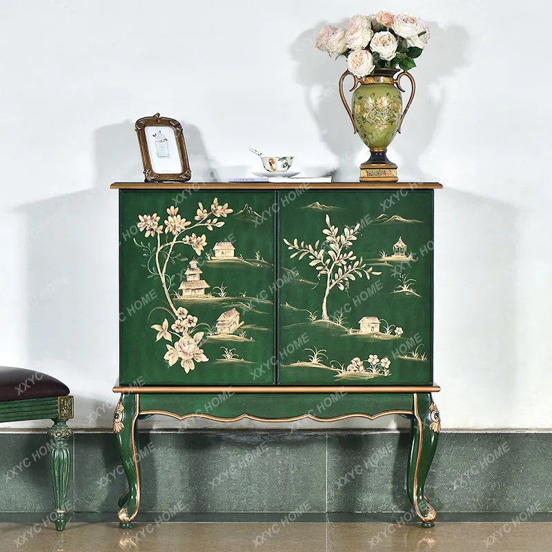 

rural entrance cabinet solid wood living room home storage shoe cabinet