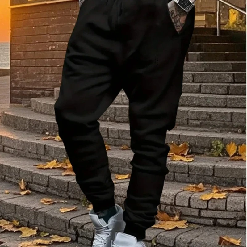 

Мужские термозимние повседневные брюки с эластичными манжетами — брюки для активного отдыха и спортзала, можно стирать в машине, стандартный крой, подходит для погоды