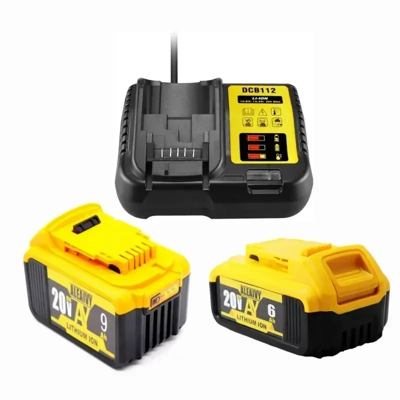 Original DCB200 20V 9000mAh Lithium Replacement Battery,Chargerfor Dewalt 18V DCB182 DCB205 DCB206 6000mAh Power Tools Batteries