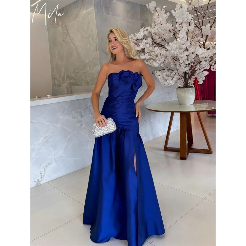 

Mila Strapless Mermaid Prom Dresses 2025 Sleeveless Evening Dresses Sexy Floor-Length Side High Split Customized Party Dresses