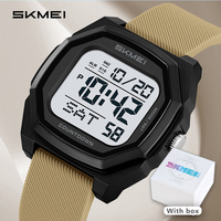 SKMEI Man Strap Digital Watches Sport Silicone Nylon Mens Waterproof 5Bar Week Clock Stopwatch Back Light Date Wristwatch 2495