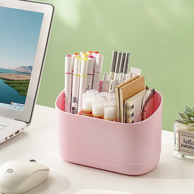 Simple Multifunctional Desk Storage Box Open Top Stationery Organizer Pen Marker Notebook Cosmetic Holder for Home Office Dorm