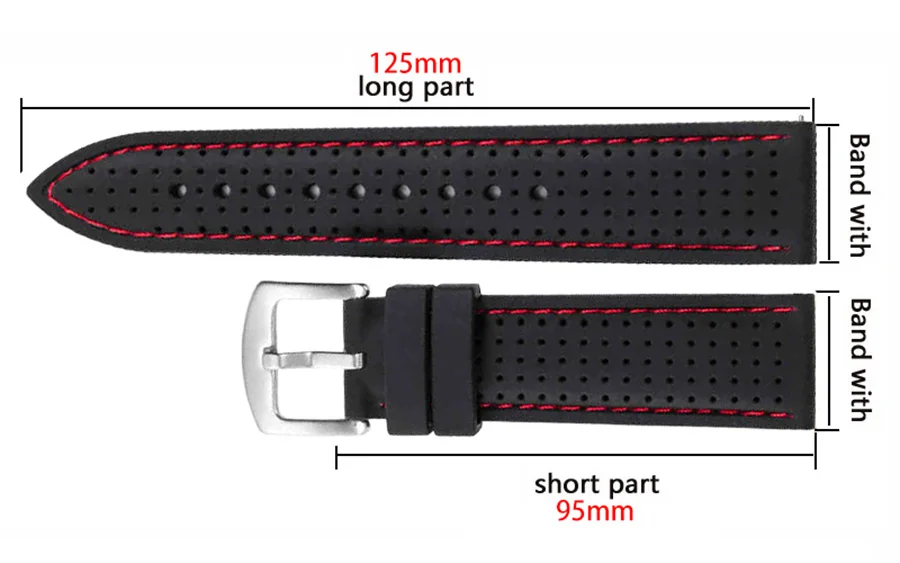 Silikon-Uhrenarmband, Gummi-Uhrenarmband, 20 mm, 22 mm, 24 mm, 18 mm, 26 mm, Uhrenarmband, Ersatz-Armband, bequem, weich – Detail 7