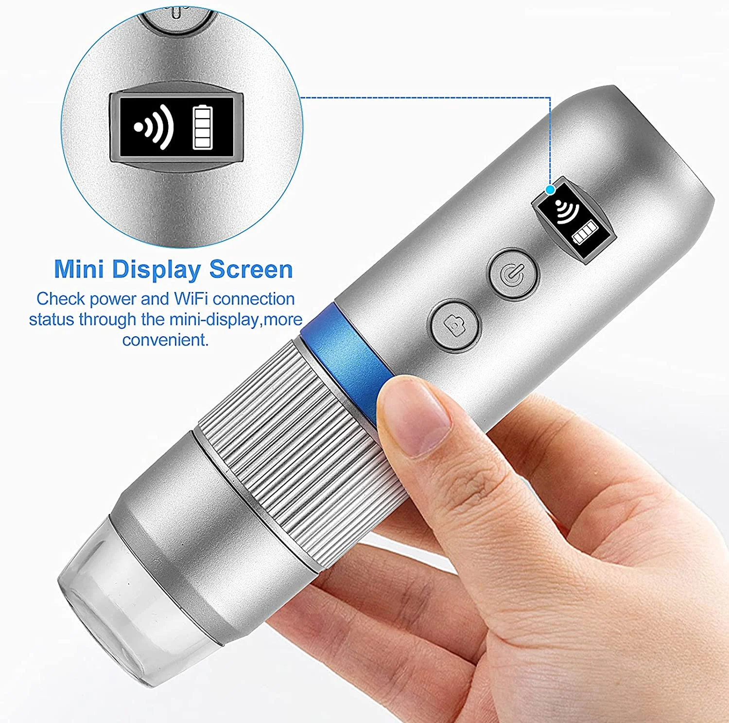 WiFi Wireless Handheld Digital Microscope 1000X Portable USB Microscopes MS4 Magnifier With 8 LED Bracket For Android IOS PC