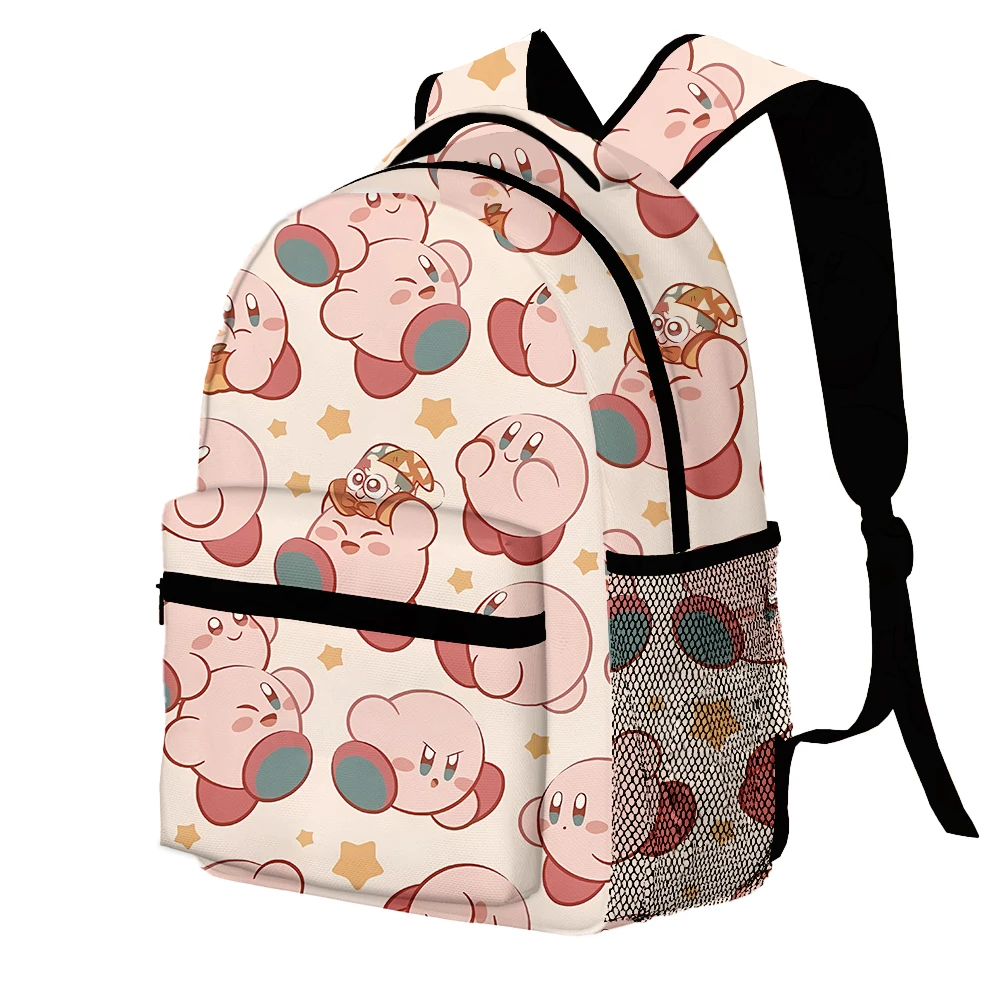 Kirby Anime Backpack Cute Full Printing Schoolbag Cartoon Waterproof Fashion Casual Bag Student Supplies Knapsack Gift for Girls