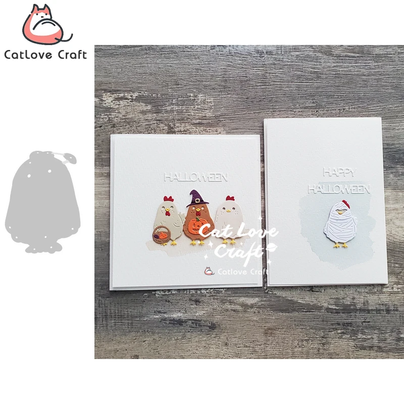 Catlove Halloween Chicken Metal Cutting Dies Scrapbooking Mold Knife Stencil Die Cuts Card Making DIY Craft Embossing New Dies