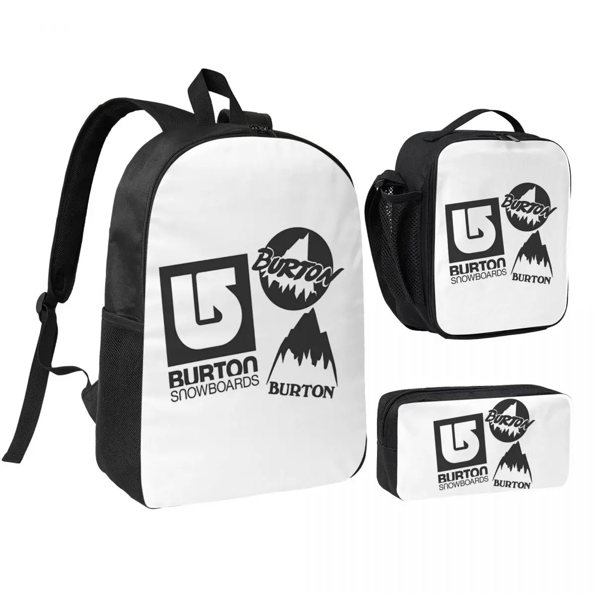 

Burton Snowboard Sportive Backpack Boys Girls BookBag School Bag Shoulder Bags 3ps Insulated Lunch Bag Pencil Case