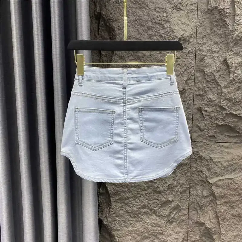 2024 Denim Skirts Shorts Girls Y2K Women Vintage Short Skirt Summer Spicy Girl Mini Skirt  Korean Fashion Clothing