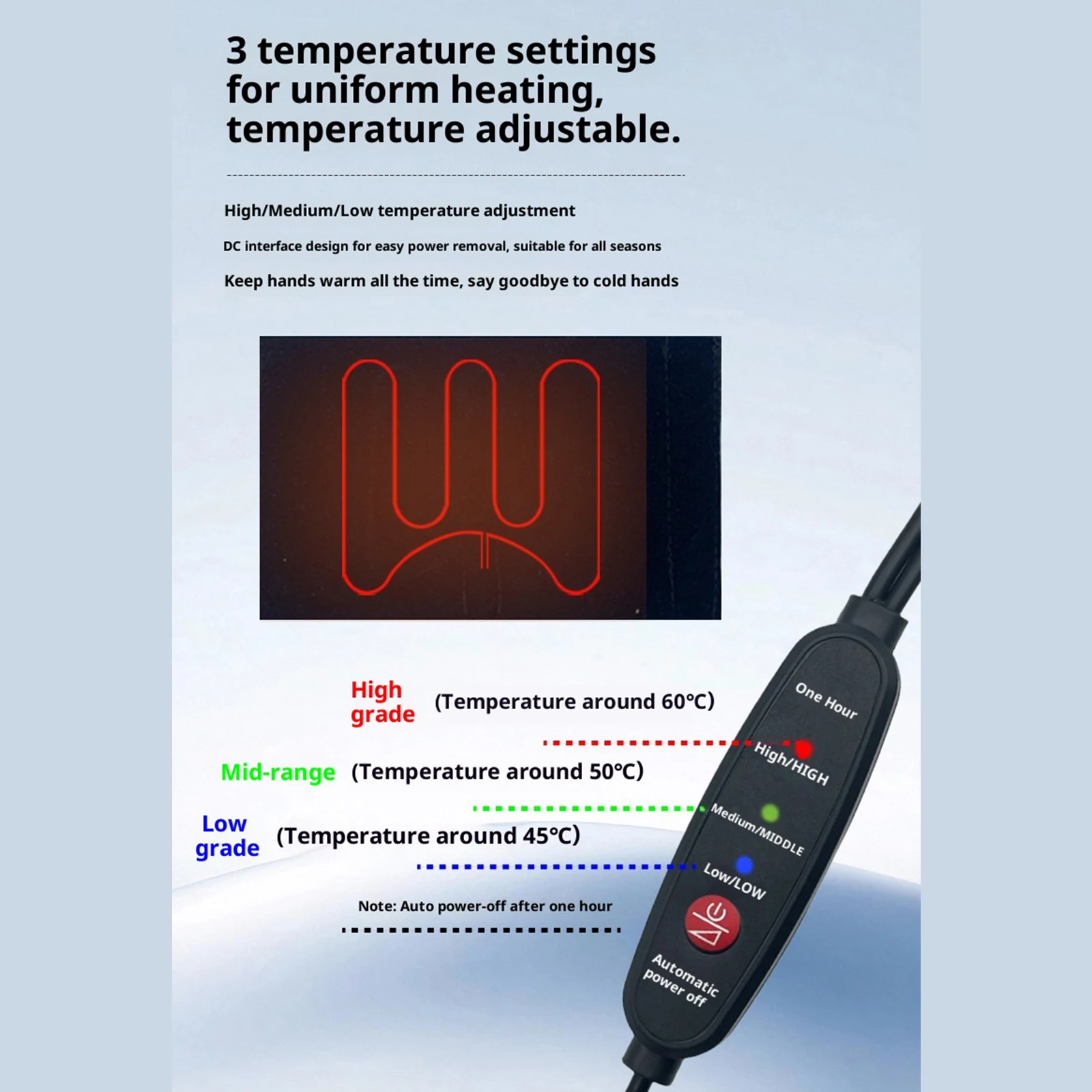 5V Handlebar Heater Anti-Slip Electric Motorized Heated Grip USB Auto-Off Grip Thermal Sleeve for Winter Cycling Protection Gear view 2