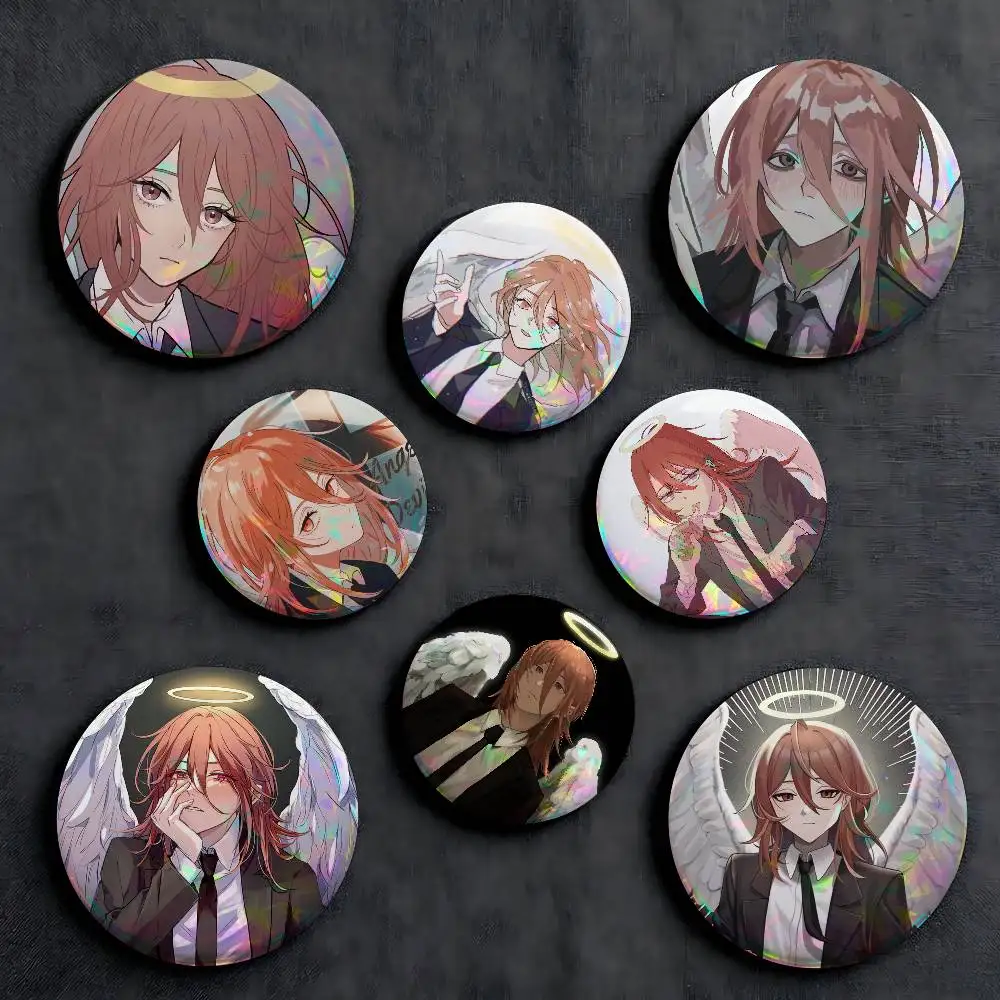 Angel Devil Badges 25 32 44 58 75 Mm Round Cosplay Pin Bag Decor Fans Collect Friends Gifts Brooch Souvenir