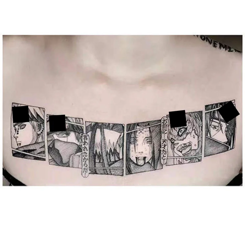 Big Size Anime Temporary Tattoos Cartoon Waterproof Fake Tattoo Sticker