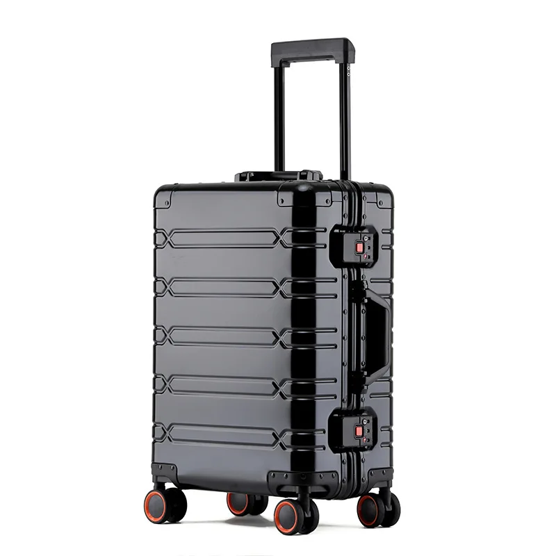 100% Aluminum-magnesium Alloy Travel Suitcase Rolling Luggage 20/24/28 Inch Trolley Luggage Carry-On Cabin Suitcase Dropshipping