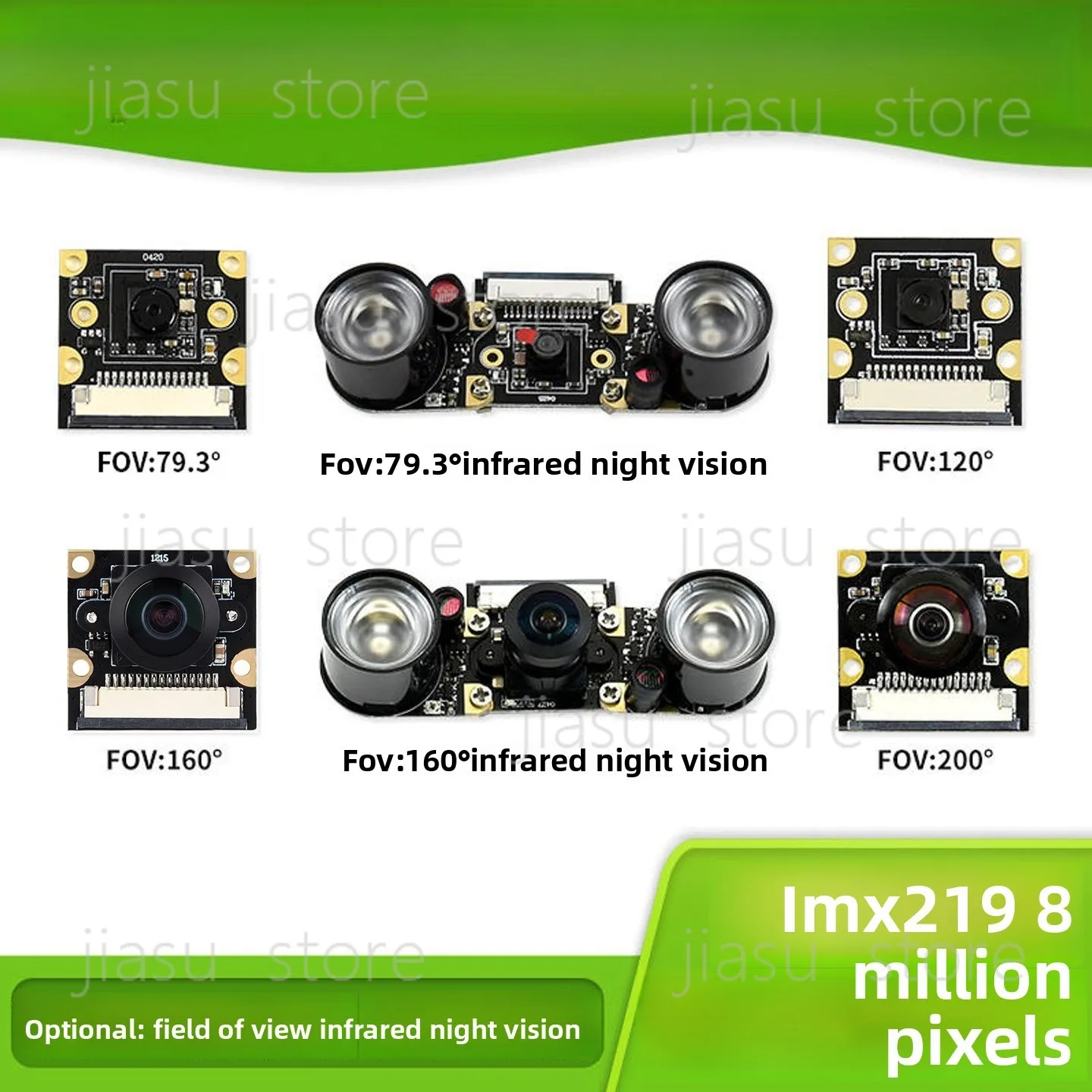 IMX219 Camera Module, Optional 200°/160°/120° Field of View Lens, CMOS Image Sensor Board