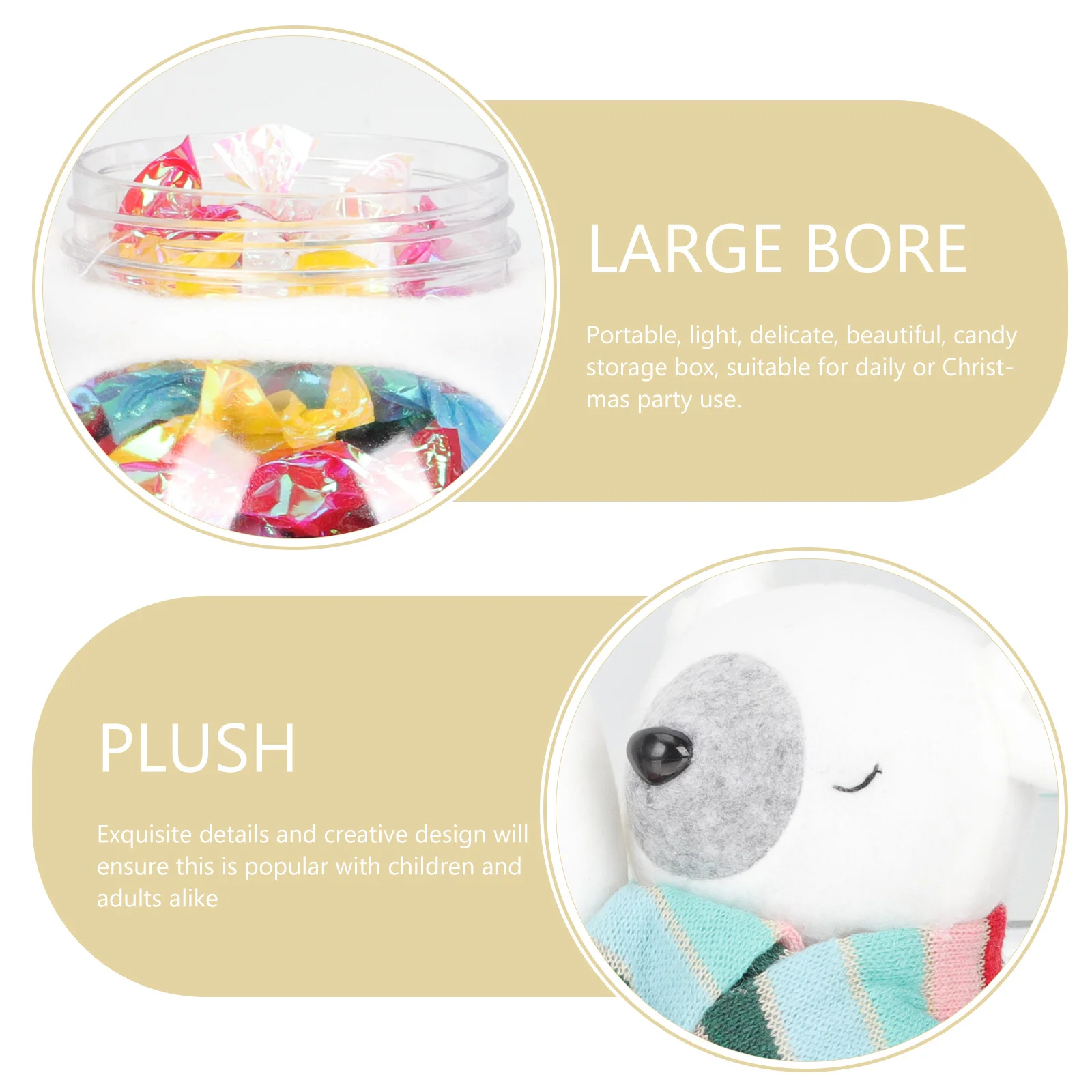 

Christmas Candy Jar Cartoon Pattern Portable Clear Sealed Storage Box Candy Container Gift Box Xmas Storage Jar