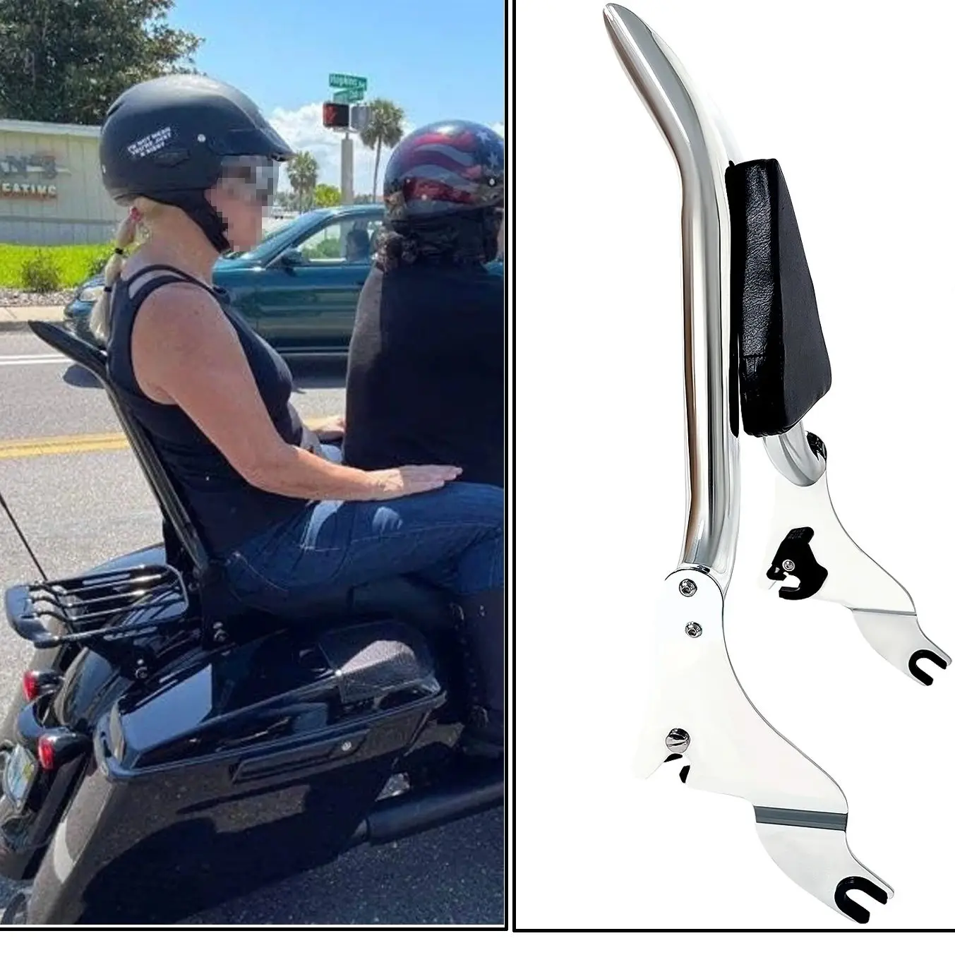 1.5 Inch Sissy Bar Passenger Backrest With Luggage Rack for Harley Davidson Touring 2009-2026 Road King Street Glide CVO