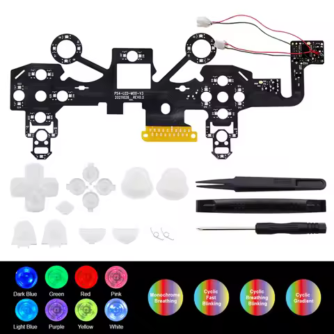 1 Set For PS4 Wireless Controller LED Light Board DIY Button Analog Joystick LED Light Board for PS4 Game Handle Repair Parts