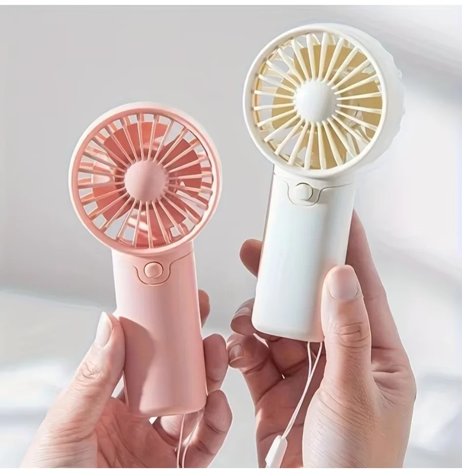 Cute Mini Fan Portable Handheld Fan Lightweight Handy Fan Pocket Size Low Noise Small Electric Fan Student Gift Outdoor Fan