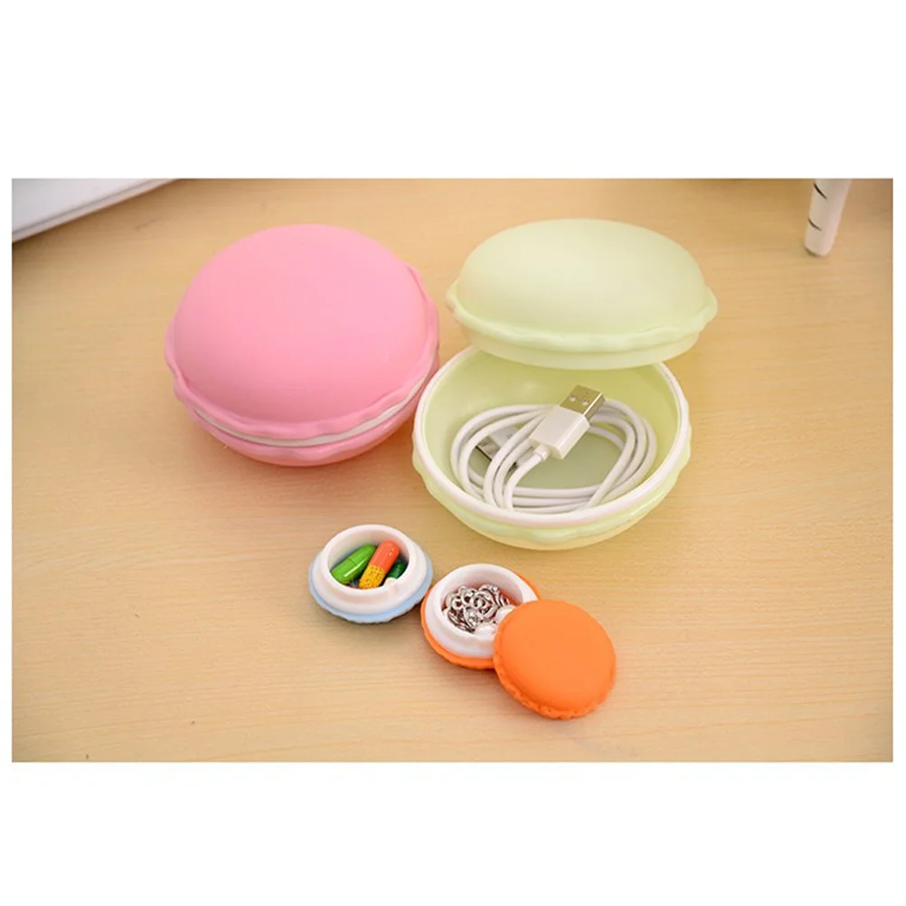 

Mini Jewelry Box 10Cm X 5Cm Cute Round Storage Container for Earrings Rings Beads Earphones Pills Organizer Portable Gift
