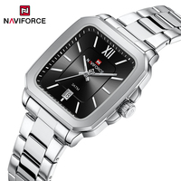 New NAVIFORCE Fashion Casual Couple Watches 3ATM Waterproof Quartz Calendar Lover's Wristwatch Stainless Steel Strap Male Clocks