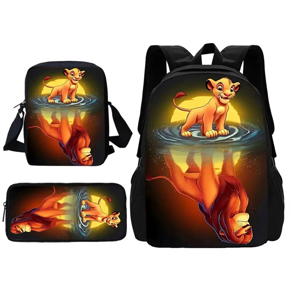 Cartoon The Lion King Simba Child School Backpack With Shoulder Bag Pencil Bags School Bags for Boys Girls Best Gift