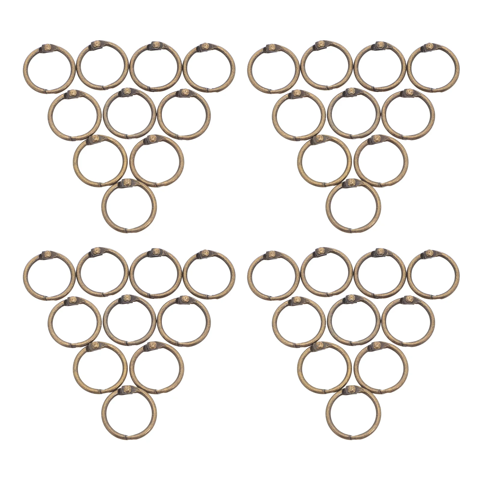 50Pcs Loose Leaf Binder Rings Metal Golden Book Binding Ring Removable Openable Hinged Buckle for Notebook Planner Index Cards