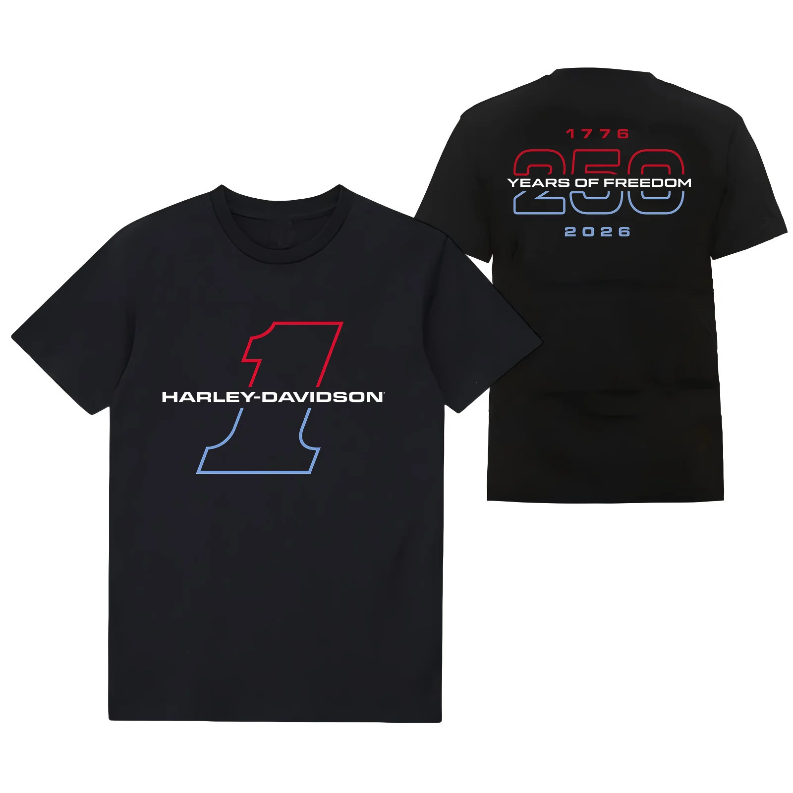 2026 Harley Davidson Sommer Herren Damen Baumwoll-T-Shirt mit Aufdruck Motorrad Atmungsaktiv Kurzarm Outdoor Sport Fitness Freizeit Oberteil