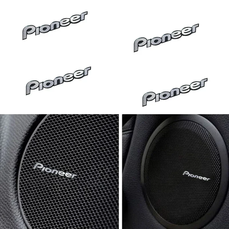 2/4 шт. высококачественные алюминиевые 3D-наклейки Pioneer для автомобильной аудиосистемы, персонализированные декоративные наклейки