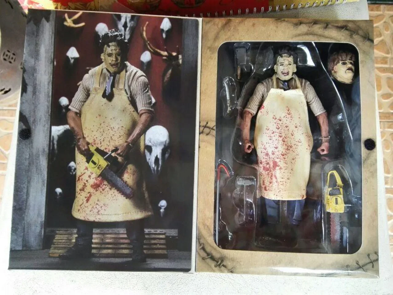 NECA Leatherface Classic Terror Movie Chainsaw Murderer Fur Face 40th Massacre Action Figure Anniversary Edition Ultimate Toy