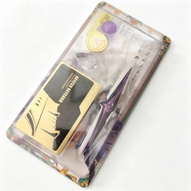 15cm Alloy Replica Model Set Unsharpened Edge Collectible Ornament With Access Card And Bead Game Peripheral Decor Gift For Fans