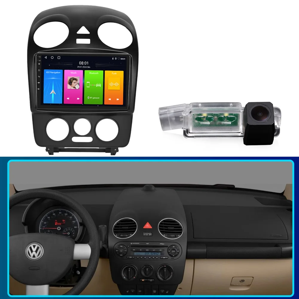 Android Auto car radio Bluetoot carplay GPS Navigation+AHD reverse camera for VW New Beetle Cabriolet/ VW Beetle Coupe Cabrio