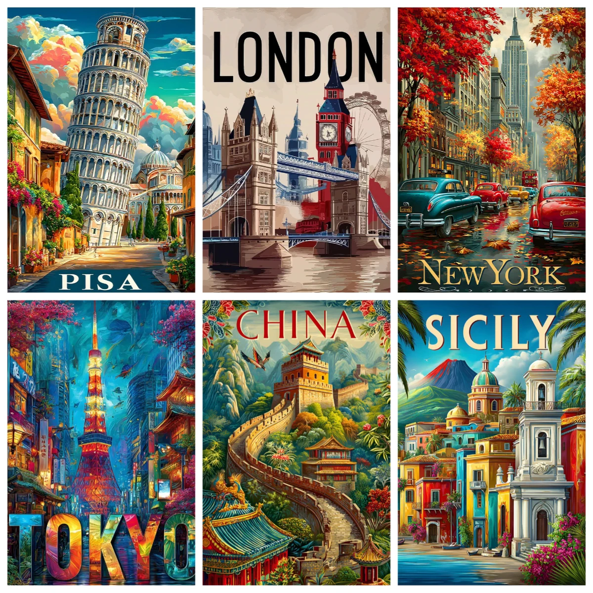 

1000 PCS Puzzles for Adults , Beautiful Famous City Landscape Jigsaw Puzzles Educational Games Colorful Puzzles Gifts Home Decor