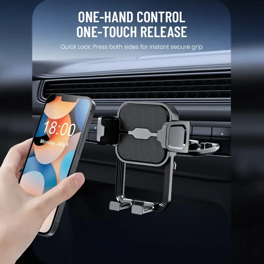 360 Degree Rotation Universal Car CD Slot Phone Stand One-Touch Release Car Phone Holder for IPhone 12-16 Pro Max Samsung Xiaomi
