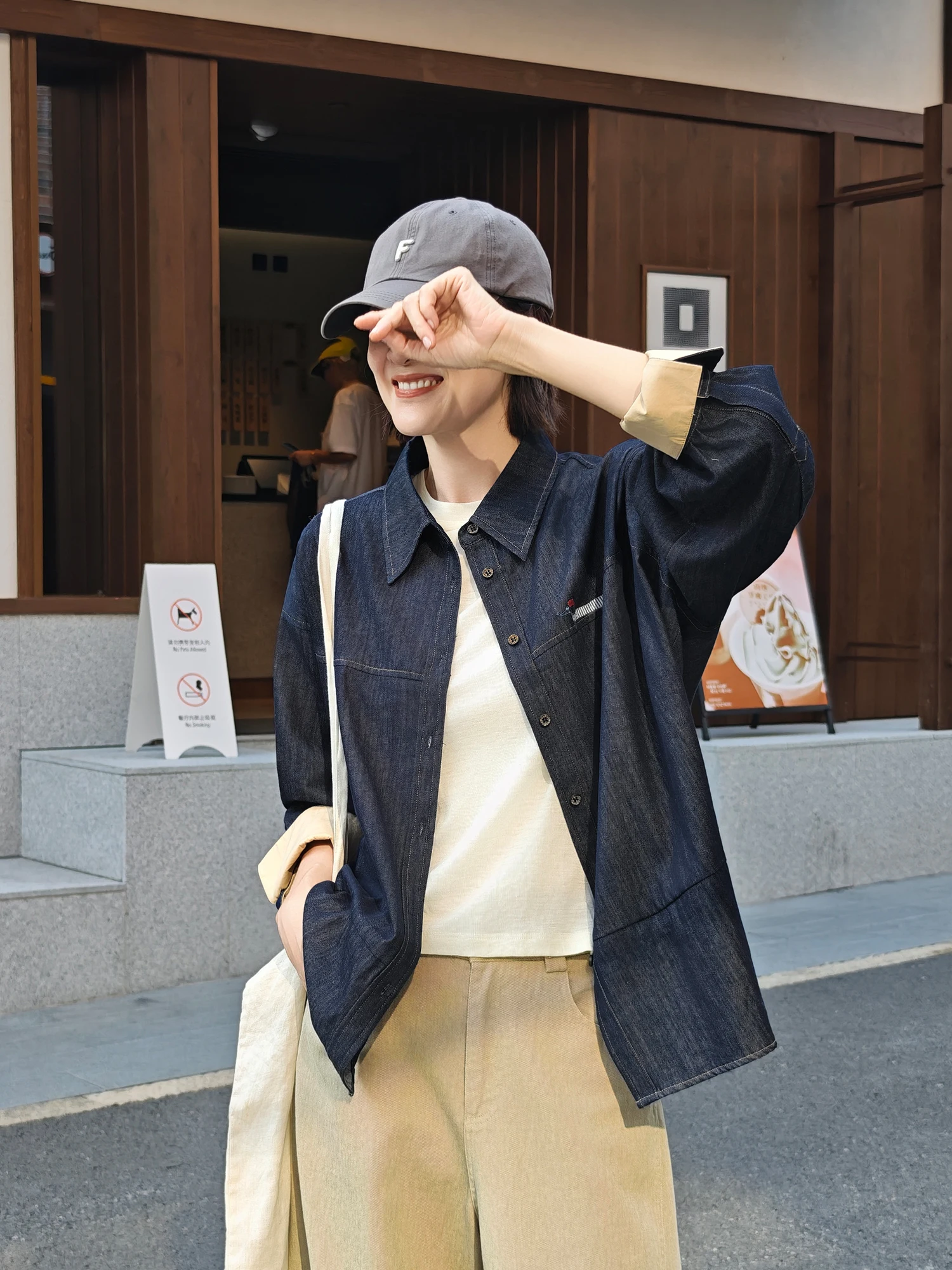 

Свободные женские джинсовые джинсы с вышивкой собаки-колбаски, повседневные длинные свеки из смеси хлопка и полиэстера на осень