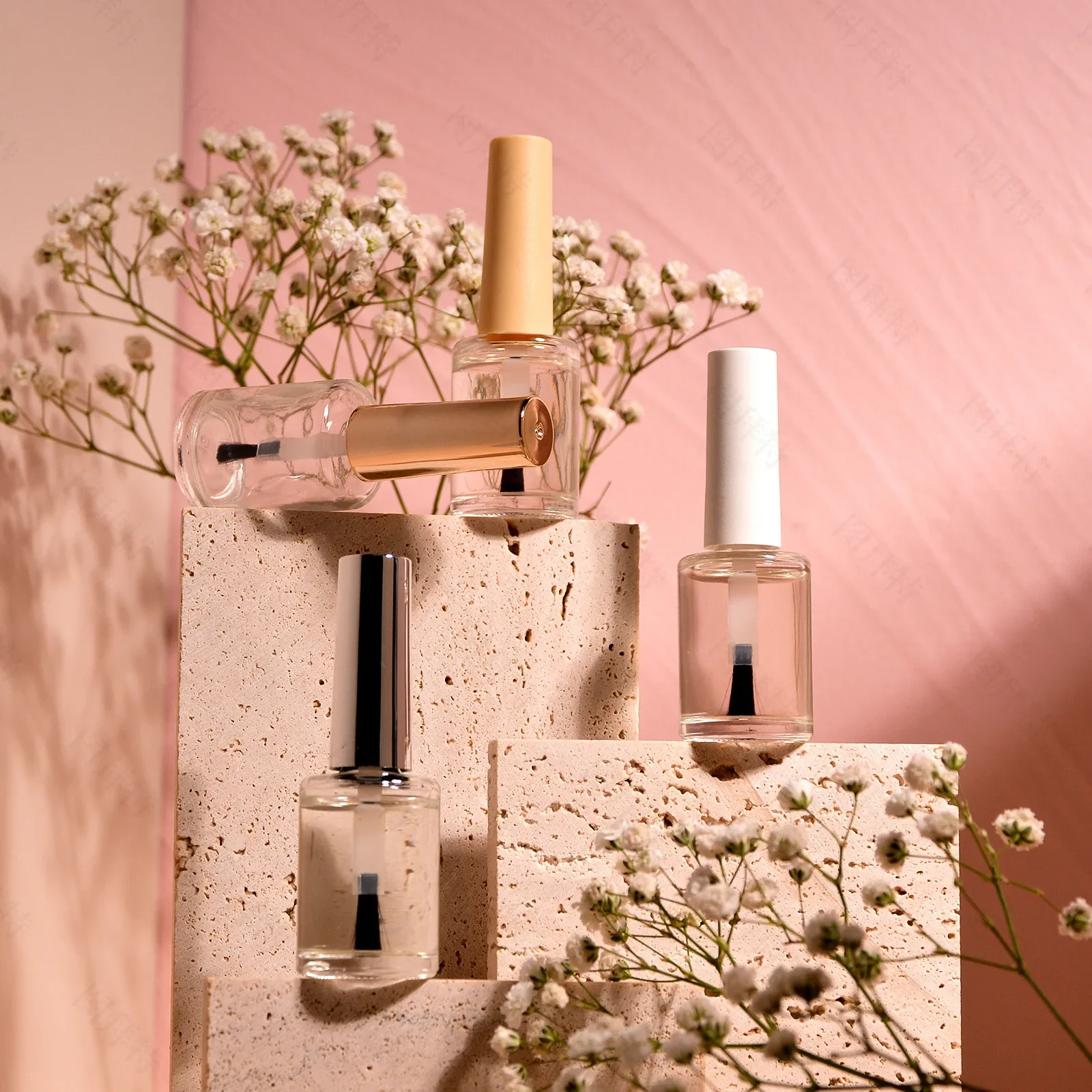 10/15ml Empty Transparent Glass Nail Polish Bottle Empty With Lid Brush Cosmetic Containers Nail Glass Bottles With Brush