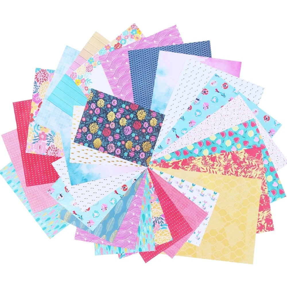 Creative Path 6*4 Inch Floral Decorative Journaling Scrapbooking Paper A5 A6 Vintage Flower Pattern Scrapbook Background Papers view 3