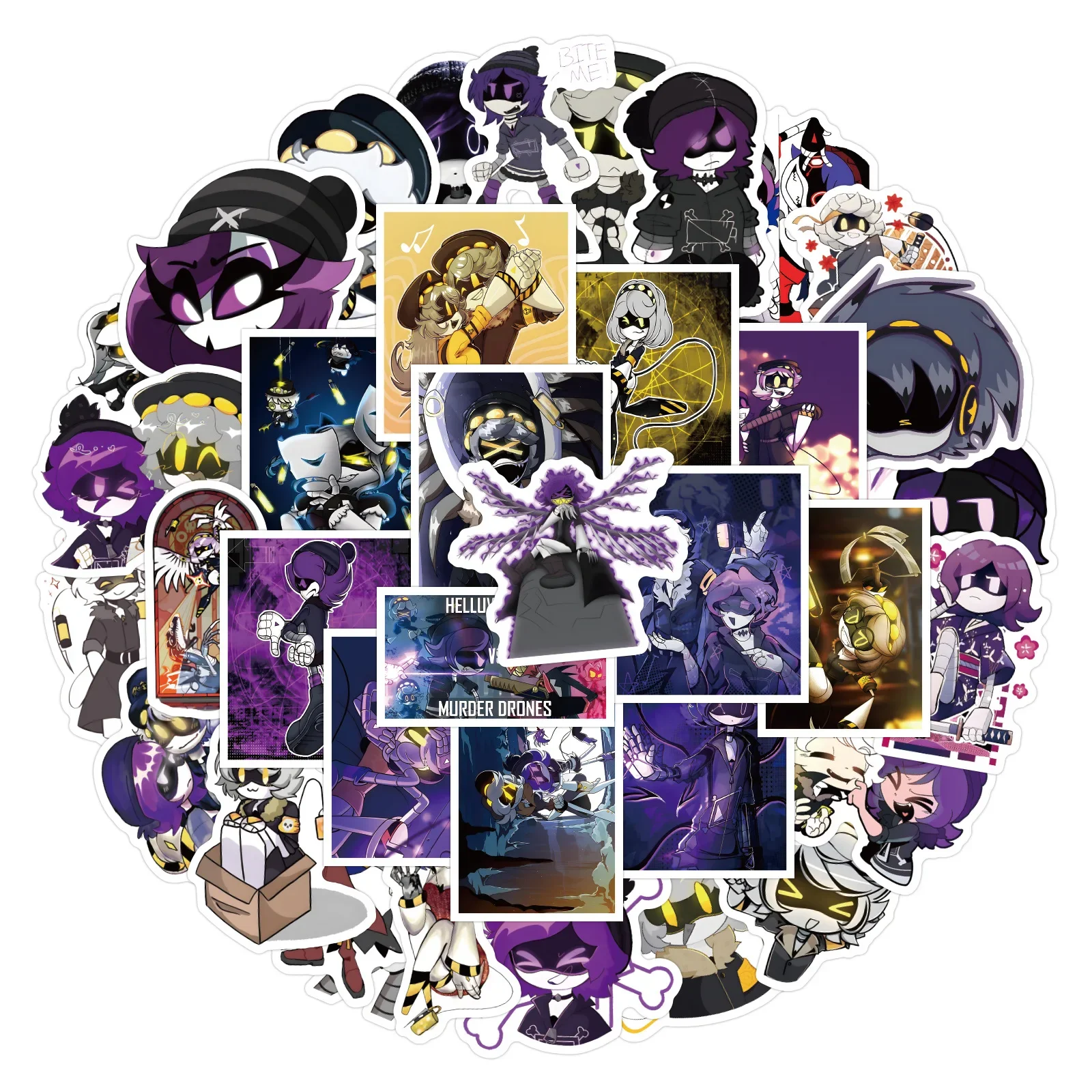 55Pcs Murder Drones Stickers Uzi and N Graffiti Stickers DIY Decorative Waterproof Stickers