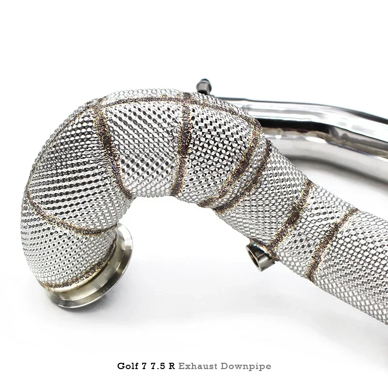 Section High flow Pipes branch downpipe Exhaust Pipe with for VW golf MK7/7.5 R/R20 2.0T