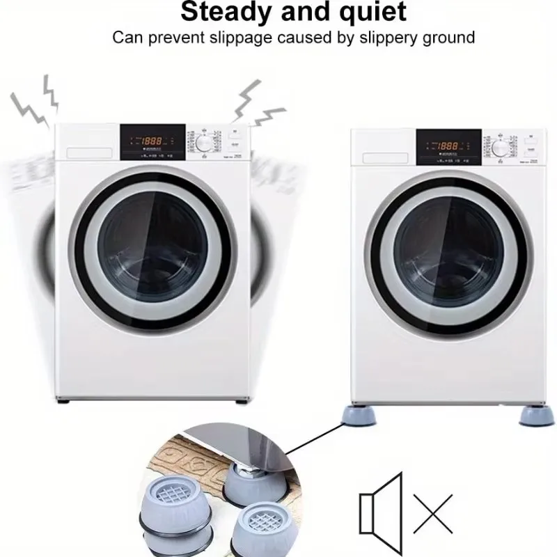 8 Stück/4 Stück Anti-Vibrations-Pads für Waschmaschinen, Basisheber, feuchtigkeitsbeständige Kühlschrankfüße, Stoßdämpfungsabdeckungen – Detail 4
