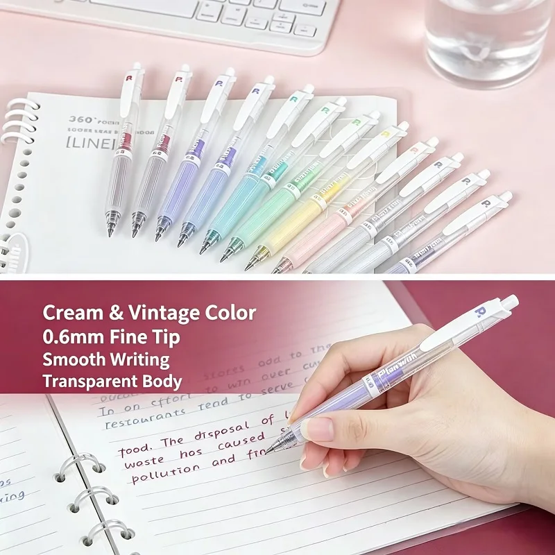 Planwith 6 Colorful Acrylic Gel Pen 0.6mm Marking Pen Set Smooth Writing For Journaling Doodling Student Office Stationery