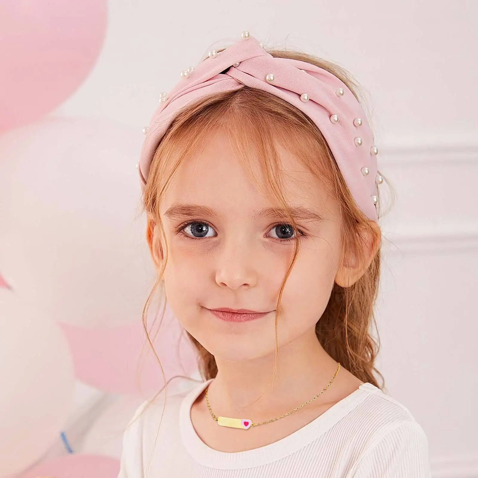 Free Customized Heart Necklace, Engraved Name Personalized Bar Necklace For Baby Kids Newborn Girls Cute Gift