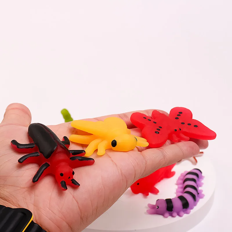 5Pcs Simulation Insect Butterfly Soft TPR Pinch Fidget Cute Small Insect Butterfly Squeeze Toys Stress Relief Toys For Kids