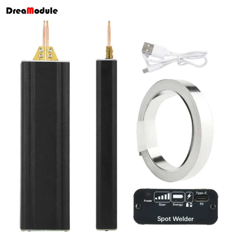

Black Spot Welder Kit 5-speed Adjustable Hands Tools For 18650 32650 Battery USB Charging DiY Welding Machine 0.15mm Weldable
